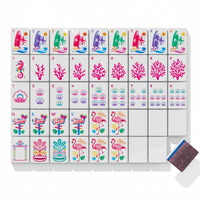 Jeu de Mahjong Funky Trade Tropical Beach American, Thème Plage, Corail, Planche de Surf, Tiki Hawaïen, Vacances d'Été