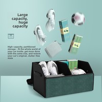 Organisateur de coffre de voiture avec fermetures magnétiques, design patchwork en cuir, ajustement universel pour hayons de véhicules, fabriqué en Chine