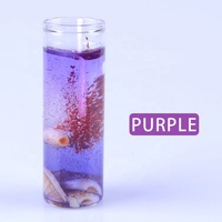 Bougie de gel de lumière de thé en verre de gelée de coquillages d'océan de couleur parfumée faite à la main dans la tasse de pot