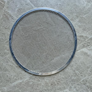 Saringan Pizza bundar berlubang Aluminium teranodisasi piring Pizza pondok berlubang kawat lebar - Product Image 2
