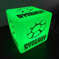 Su misura di lusso bianco PE plastica RGB cambia colore Led cubo Display per la pubblicità interna cubo di luce esterna con Logo