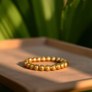 Fine <b>Beaded</b> <b>Bracelet</b> 316L Stainless Steel PVD Gold Plating Sustainable Resistant Jewelry for Women and <b>Men</b> - Product Image 3