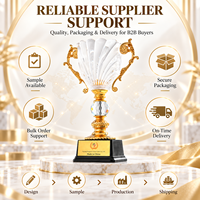 Trophée en cristal cannelé transparent avec logo gravé personnalisé pour événement, anniversaire, souvenir