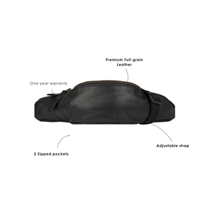 Riñonera de cuero de grano completo 100% hecha a medida, riñonera de lujo con cierre de cremallera, riñonera a prueba de agua - Product Image 4