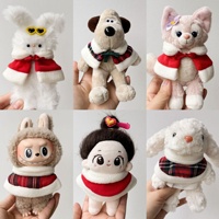 Accessoires de poupée tendance personnalisés de 10 cm, cape rouge du Nouvel An en tissu peluche, haut de rechange pour poupées de 14 ans et plus