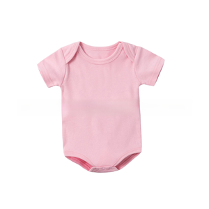 Ropa Al Por Mayor De Verano Para Bebé Recién Nacido Niño O Niña En Blanco 100% Algodón Color Sólido Mameluco Body De Manga Corta - Product Image 2