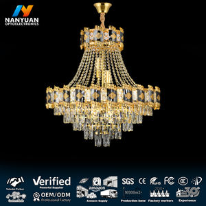 Lámpara de Araña de Cristal LED de Alta Gama, Lámpara Colgante Dorada de Lujo para Comedor, Sala de Estar y Dormitorio - Product Image 1