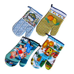 Ensemble de gants de cuisine en coton résistant à la chaleur pour barbecue, avec logo personnalisé, pour four à micro-ondes - Product Image 5