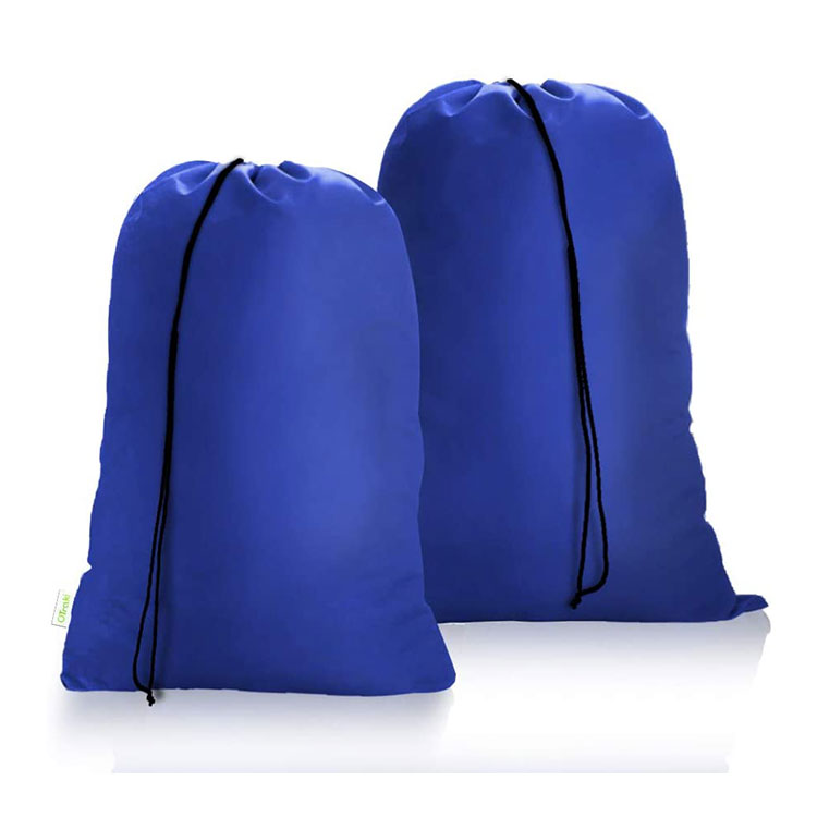 4 Sacchetti Portabiancheria Da Viaggio In Nylon Con Coulisse - Organizer Per Vestiti Sporchi, 2 Taglie (70x100 Cm E 35x50 Cm), Grigi E Blu, Lavabili