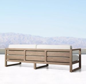 Conjunto de Sofás de Madera Maciza de Teca Modernos para Exteriores, Resistentes a la Intemperie, Duraderos, para Patio de Villa, Apartamento, Hotel, Jardín - Product Image 4