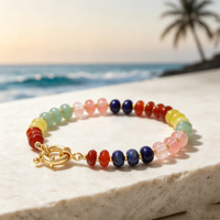 Bracelet de perles abacus en agate améthyste colorée 4*6mm, bijoux bohèmes d'été, bracelet perlé en pierre naturelle pour cadeau d'anniversaire