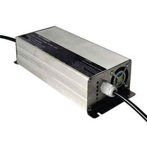 Aluminum Battery Charger Power Supply with Cooling <b>Fan</b> Metal Housing Wired Output for Electric Vehicle Scooter - Product Image 1