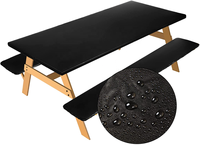 HuiHe 3 pièces Table de pique-nique et banc housse ajustée pour Table de 6 pieds 30X72 pouces vinyle bords élastiques couverture de Table étanche