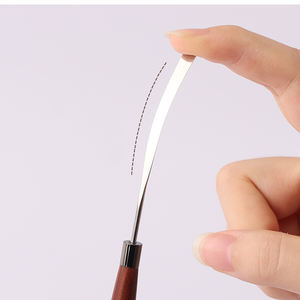 Accessoires de manucure multifonctionnels de luxe, tige de mélange de colle en acier inoxydable avec manche en bois naturel et virole sertie, vente en gros - Product Image 3