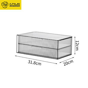 CityLife Modern Redbook Organizador de escritorio Caja de maquillaje transparente de gran capacidad con cajones para mascotas a prueba de polvo Almacenamiento de cosméticos PP - Product Image 1