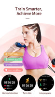 Montre connectée pour femme I228, écran HD de 1,27 pouce, tracker d'activité physique, étanche IP68, appels Bluetooth compatibles iOS/Android, surveillance du sommeil, fréquence cardiaque