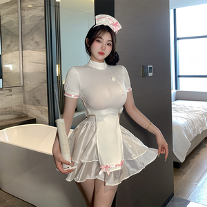 Pijamas de lencería caliente <span class=keywords><strong>para</strong></span> <span class=keywords><strong>mujer</strong></span>, disfraz de tentación de enfermera Sexy, traje de pasión seductora, uniforme íntimo con personaje de gato - Product Image 1