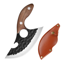 Couteau à désosser Viking de 5 pouces pour la découpe de viande, petit couteau Ulu, couteau à manche intégral pour le camping en plein air, le barbecue, la pêche