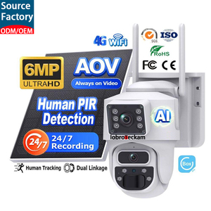 Caméra solaire PTZ 4G de sécurité réseau 2026, double objectif, double écran, PIR, suivi humain, faible consommation, extérieur, 6MP, vision en direct 4G - Product Image 2