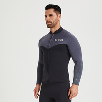 Combinaison personnalisée de 2mm pour professeur de natation, fermeture éclair frontale noire, jet-ski, canyoning, plongée, surf, combinaison en néoprène.