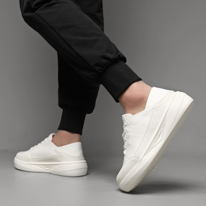 Zapatos Deportivos de Moda con Cordones, Zapatos Casuales para Uso Diario, Parte Superior de Tela Blanca Transpirable, Suela Blanca Texturizada Antideslizante, Ligeros - Product Image 2