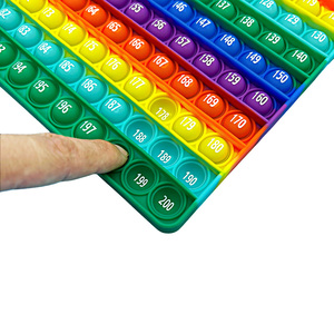 Fábrica al por mayor números 1-200 juegos de conteo matemáticas aprendizaje silicona Push Bubble Popper tablero educativo Fidget Pop Juguetes - Product Image 6