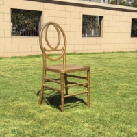 Chaise Chiavari empilable en résine blanche Phoenix, élégante chaise à double anneau de dossier pour mariage en plein air, banquet, restauration