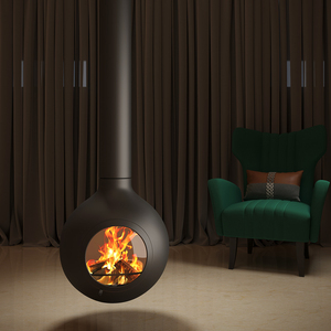 Chimenea Suspendida Orb de Inspiración Escandinava con Tecnología de Llama Real, Carcasa de Metal y Vidrio Templado - Product Image 2