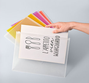 Sobres con cremallera A5 para archivador de documentos, bolsas impermeables de PP, Color blanco, bolsillos de oficina - Product Image 3