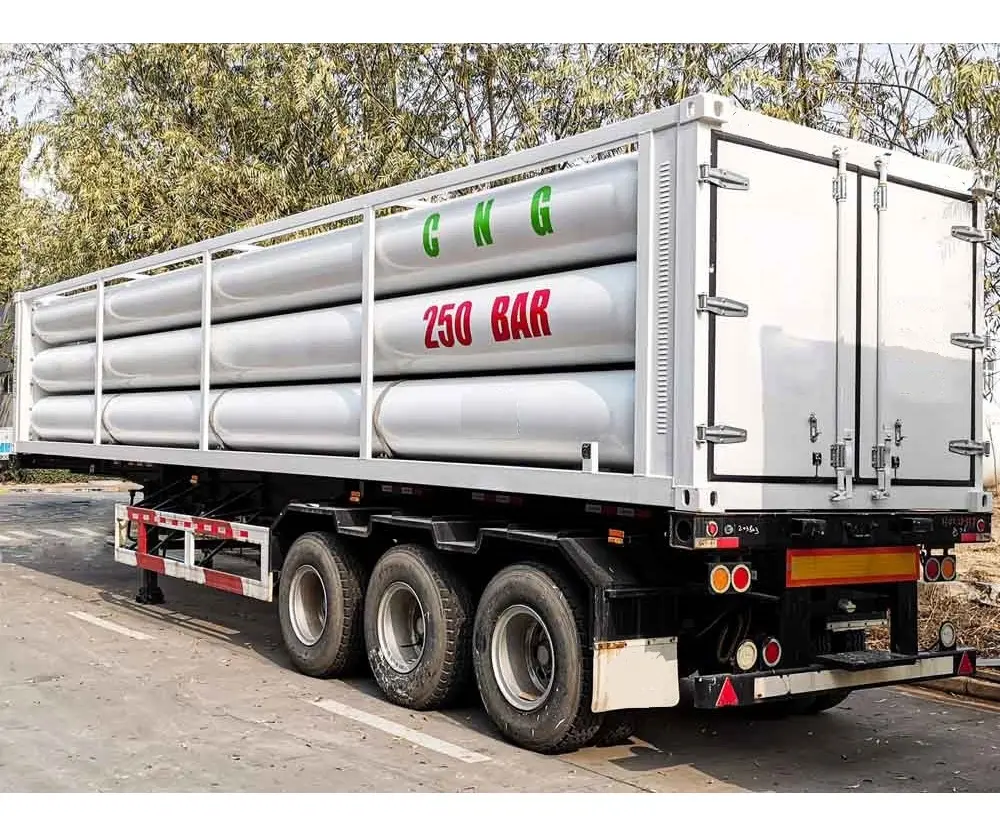 CNG10チューブセミトレーラーCNGタンクトラック20フィート40フィート燃料タンクトラックLNGCNGガス貯蔵