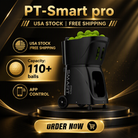 Machine à balles de tennis PT SMART PRO USA en stock, livraison gratuite, contrôle par application, lancer de balles de tennis Topspin Backspin