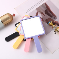 Miroir de poche compact personnalisé avec logo, petit miroir de voyage en plastique, miroir de maquillage à main, miroir cosmétique à marque privée