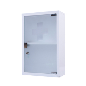 Kit médico de uso doméstico, botiquín de Metal, cerradura de llave, montaje en pared, almacenamiento <span class=keywords><strong>seguro</strong></span>, cajas fuertes blancas, caja de medicamentos, embalaje - Product Image 1