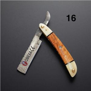 Maquinilla de afeitar recta Damasco hecha a mano con hueso y mango de madera, uso de garganta cortada para la cara - Product Image 1