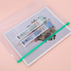 Buste con cerniera in plastica convenienti all'ingrosso A4/A5/A6 astuccio portapenne con cerniera trasparente - Product Image 5