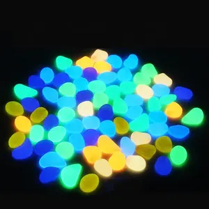multi-functions colorful small glow in the dark stone pebbles bright luminous rocks decorations for home aquarium garden road