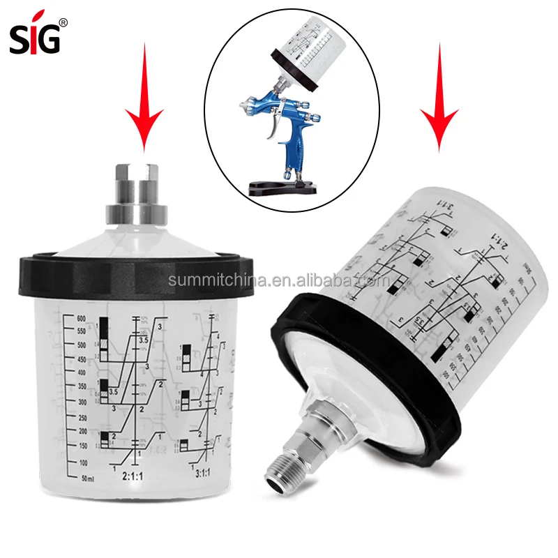 Бесплатный образец, безвоздушный пистолет-распылитель краски, 600 мл ППС, система краски с одноразовым внутренним стаканом для краски автомобиля