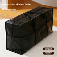 Sac de voyage pliable en polypropylène tissé sur mesure, style minimaliste moderne, grande capacité, imperméable, résistant à l'humidité, avec fermeture éclair