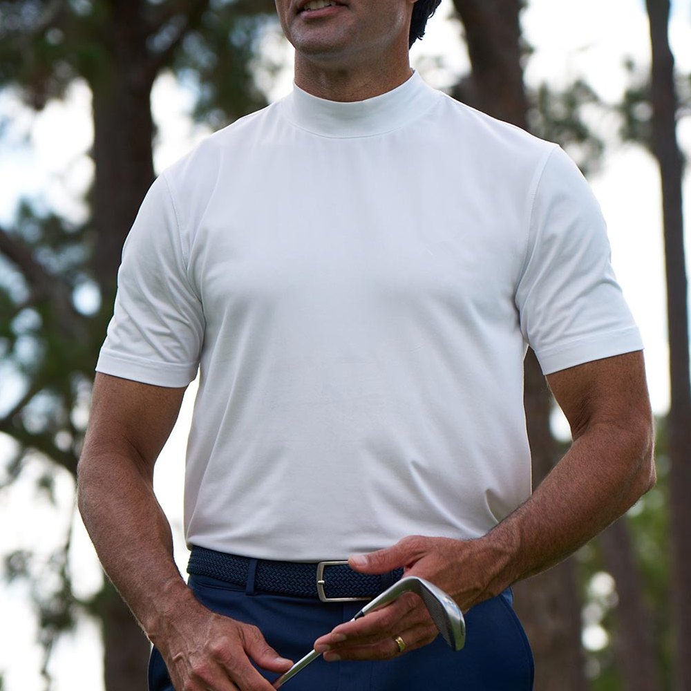 mock neck golf polo