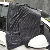 Serviette à séchage rapide en microfibre gris foncé super peluche 40*60 cm 1200gsm tissé 1200gsm poids technologie de boucle torsadée pour les voitures