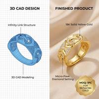 Anillo Infinito de Oro de 18K con Certificación IGI/GIA, Diamante de Laboratorio de 0.555ct, Engaste de Garras, Nudo Entrelazado, Joyería Minimalista Unisex para Parejas