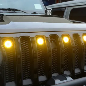 ตะแกรงไฟ4X4สำหรับรถยนต์,อุปกรณ์เสริมสำหรับ Jeep Wrangler ไฟสีเหลืองจาก Maiker