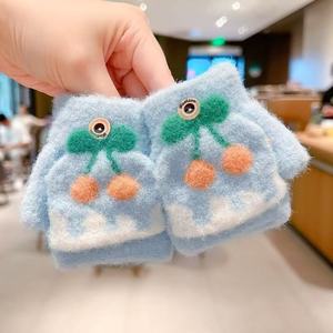 Lisa vente en gros demi-doigt enfants gants en plein air hiver dessin animé Animal tricoté bébé <span class=keywords><strong>mitaines</strong></span> - Product Image 6