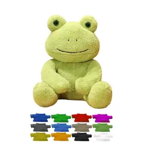 לוגו מותאם אישית סיטונאי בתפזורת רך חמוד מפעל ילד ילד תינוק מתנה אישית ירוק פלושי צעצועים ממולאים חיות צפרדע קטיפה