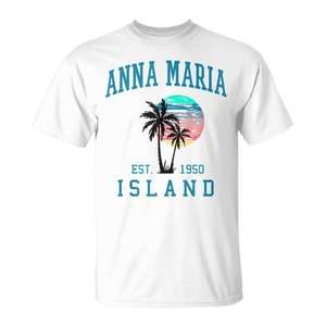 T-shirt débardeur vintage Anna Maria Island Florida, collection été avec palmiers, article promotionnel personnalisable - Product Image 1