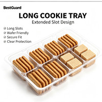 Plateau d'insertion pour biscuits en plastique PET transparent personnalisé, jetable, de qualité alimentaire, pour l'emballage de biscuits et pâtisseries en supermarché