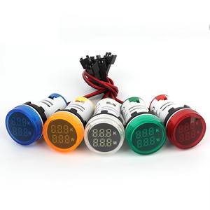 Mini dijital voltmetre ampermetre 22mm kare AC 20-500V 0-100A Amp <span class=keywords><strong>Volt</strong></span> voltmetre metre çift LED göstergesi Pilot lamba ışık - Product Image 6