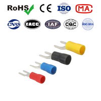 Cosses à fourche SV5.5 en cuivre étamé isolées PVC, embout de câble à sertir 22-10 AWG, certifiées CE RoHS