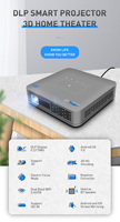 Projecteur DLP Salange P15 mise au point électrique 5G WIFI projecteur intelligent 4K Support LED Pico 2G 16G 3D Android Mini projecteur vidéo