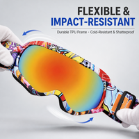 Masque de ski coloré en polycarbonate avec verres miroir Revo, anti-buée, protection UV400, pour homme et femme, idéal pour le snowboard et les activités hivernales en extérieur